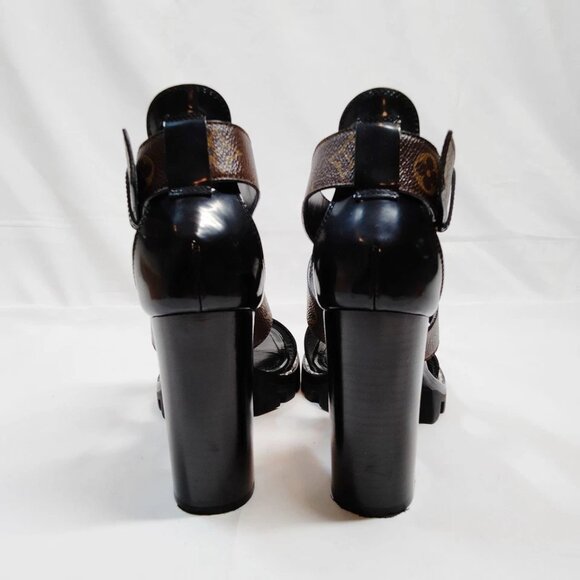 Louis Vuitton Sandals Women Black PVC 599-071425 - Picture 3 of 9